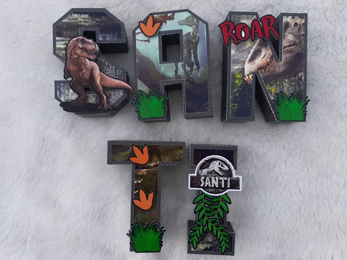 5 Letras 3d Jurassic Park Jurassic World Candy Decoracion