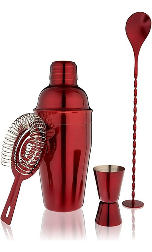 True Red Barware Set Shaker De Acero Inoxidable, Jigger, Mu.