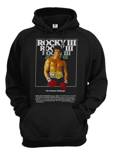 Sudadera  Rocky Balboa, Unisex Con Capucha Y Cangurera 02