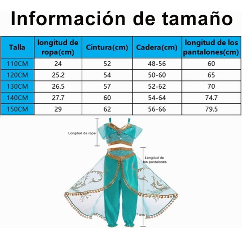 . Disfraz De Princesa De Jazmín For Niñas Vestido