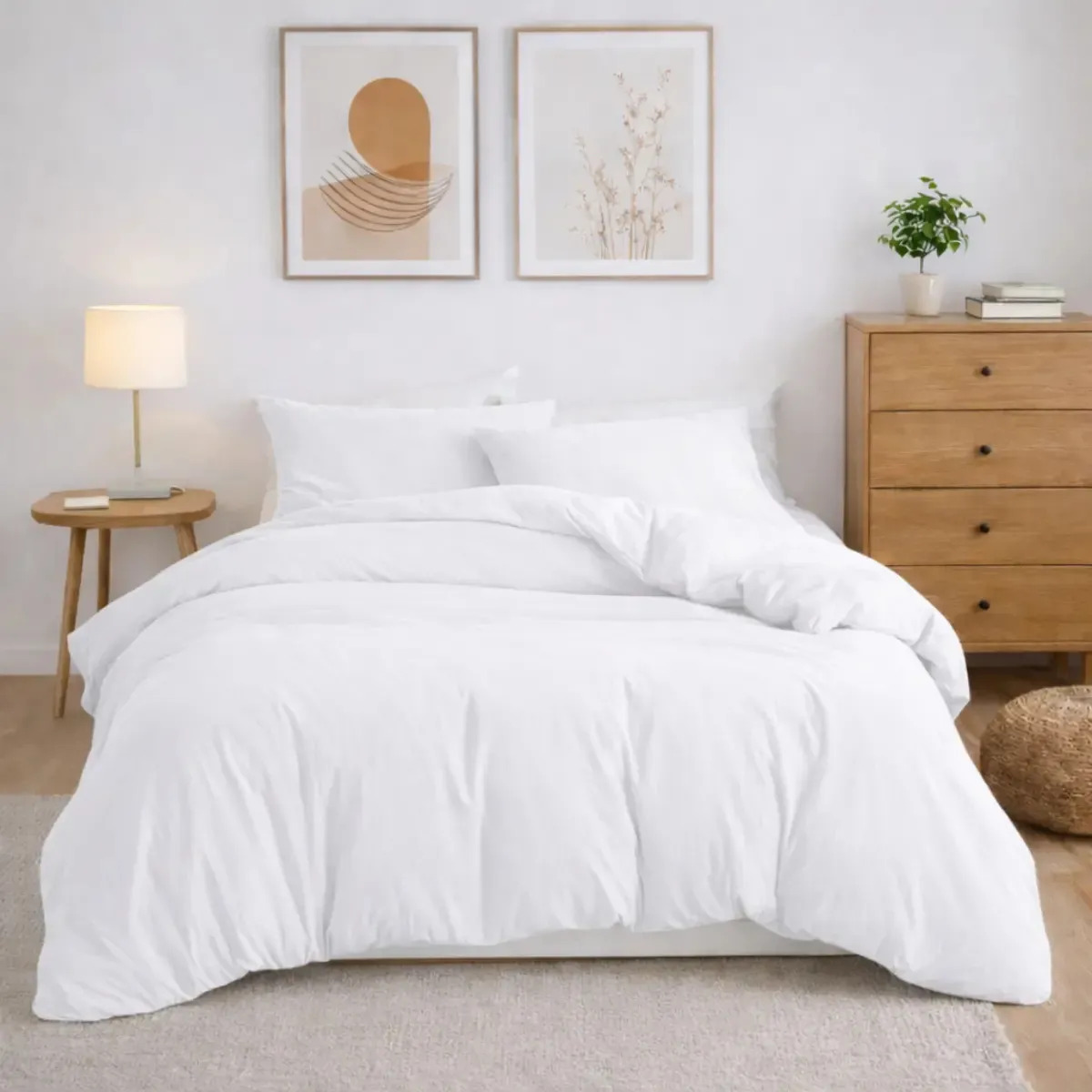 Capa Edredom Queen Duvet Zíper E Amaração 240 X 250 400fios Cor Branca