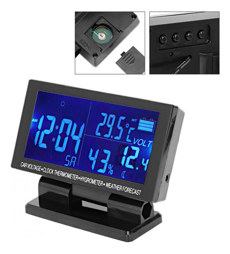 Reloj Digital De Coche Universal 12-24 V Autotermómetro Higr
