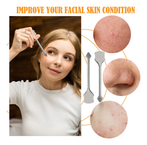 2 Raspadores Faciales De Acero Inoxidable Para Limpieza De