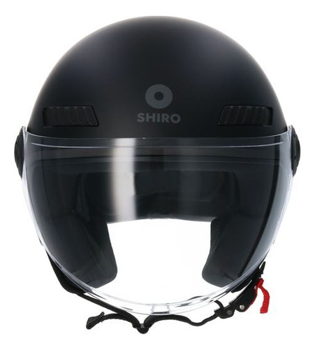 Casco Moto Abierto Shiro Sh-62 Negro Brillo Tipo Jet