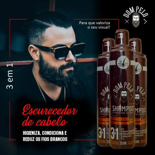Kit 10 Shampoo Escurecedor De Cabelo Dom Pelo