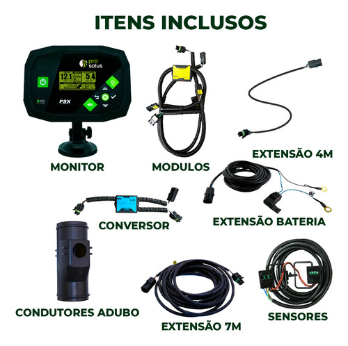 Monitor De Plantio Pro Solus Psx Kit 12 Linhas Sem. E Adubo