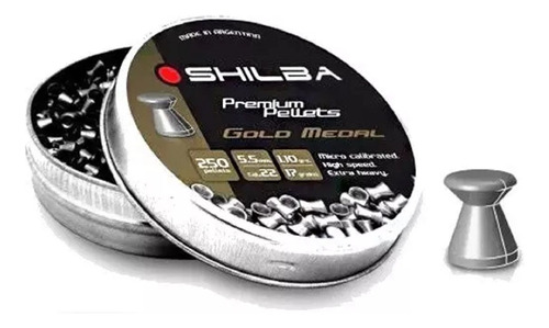 Balines Shilba Gold Medal Por 250 Unidades 5.5mm Punta Chato