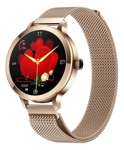 Smartwatch Fralugio Reloj Inteligente Kw10 Color Plata De Lujo Monitores De  Ejercicio Para Dama