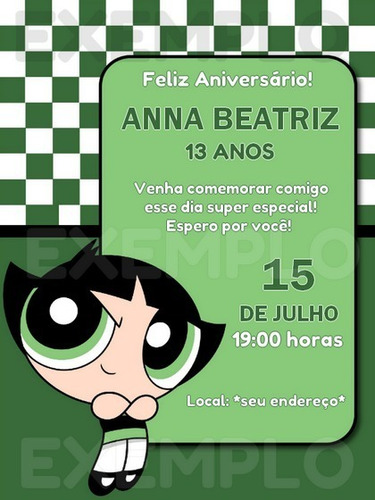 Convite Digital De Aniversário - As Meninas Super Poderosas