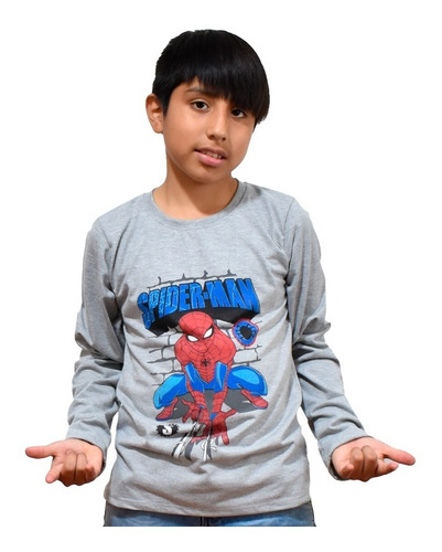 Polo Manga Larga Chikilove De Niño Modelo Spider Man