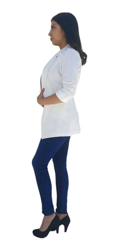 Saco Blazer Mujer Manga 3/4 Formal Casual Cuello Solapa