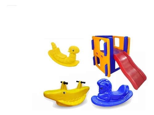 Kit Brinquedos 1 Play Jr E  3 Gangorras  Escola Creche Cond