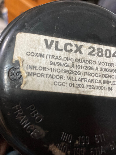 Orig Vw Coxim Tras Dir Quadro Motor Golf 94 95 Glx Gti