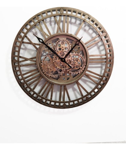 Reloj De Pared Engranes Herrería Números Romanos