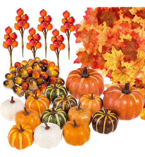 Set De Hojas Artificiales De Arce Y Calabaza Whaline, 160 Un