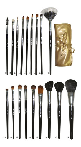 Set De Brochas De Maquillaje Profesional Taklon 18 Piezas