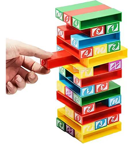 Juego De Mesa Bloques Apilables Torre Ladrillos Didactico