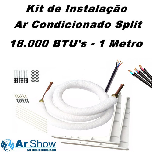 Kit Instalação Ar Condicionado Split 1 M 18000 1/4 5/8