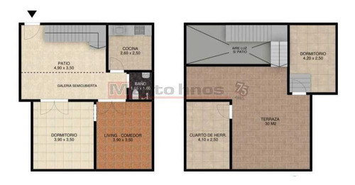 Imagen 3 de 13 de Venta Departamento Tipo Casa 3 Ambientes Con Patio Y Terraza En Parque Avellaneda