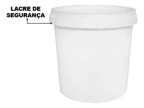 50 Potes Para Alimentos 900 Ml Branco Pp Com Tampa 13x9,5cm