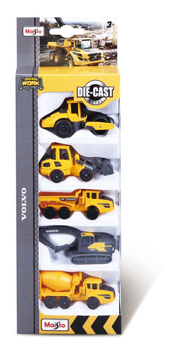 Pack 5 Maquinas De Juguete Volvo Mini Work Machines Maisto