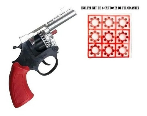 Imagen 1 de 4 de Revólver De Fulminantes Pistola + 6 Cartónes De Fulminantes