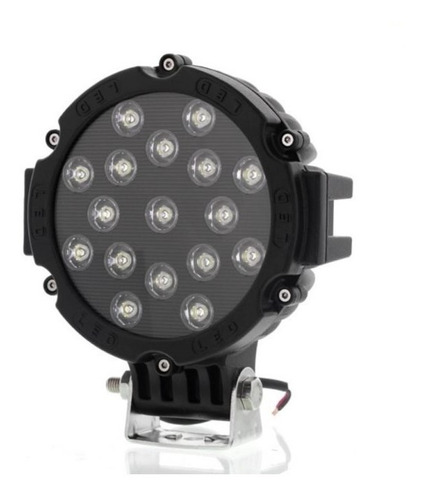  Faro Led Redondo Negro 7 Pulgadas Jeep Moto Luz Blanca 