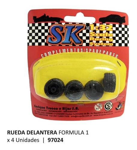 Ruedas Delanteras Para F1 Escala 1/32 Marca Sk 97024