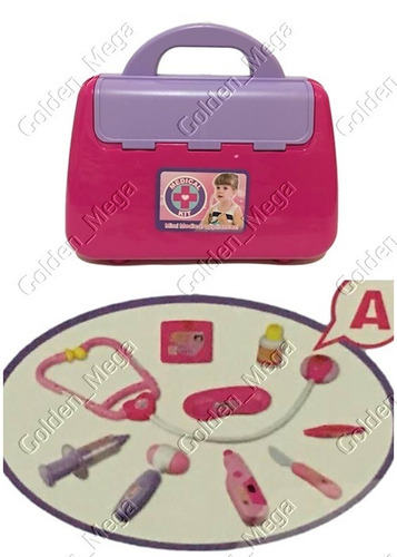 Maleta Doutora Pink Luz + Kit Acessórios Médicos