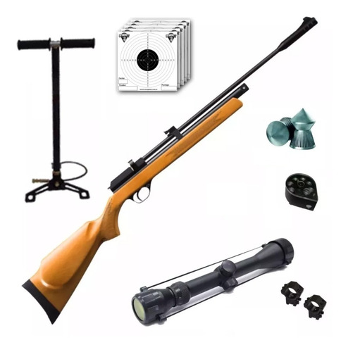 Rifle Aire Comprimido Fox Pcp + Inflador Fox + Mira Zoom