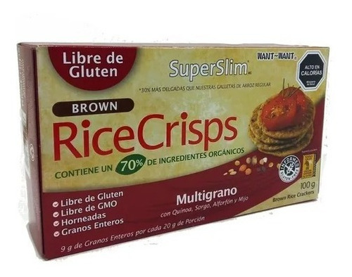 Galletas De Arroz Multigranos X 100 Gr Gluten Free