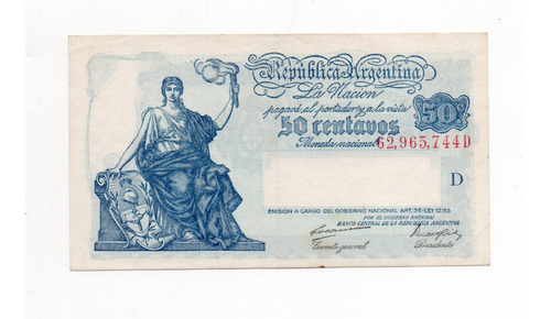 Billete 50 Centavos Moneda Nacional Progreso Bottero 1808