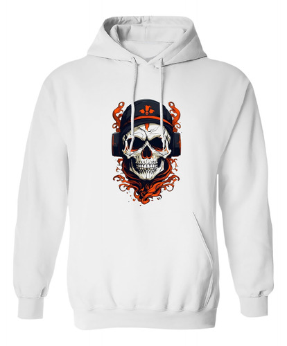 Sudadera Con Gorro Calavera Con Audífonos 