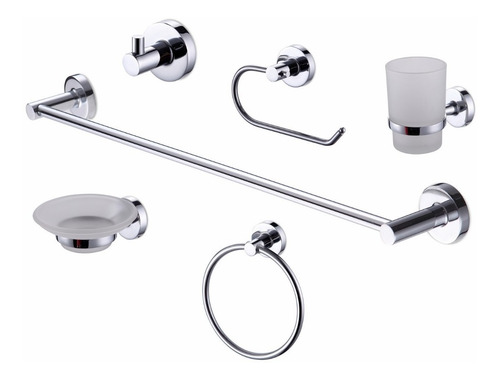 Imagen 1 de 4 de Kit Accesorios Baño Peirano Linea 12000 6 Piezas Cromado