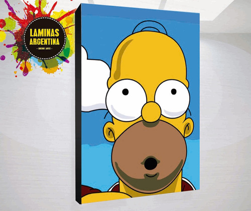 Homero Simpson Y Los Simpson Laminas Sobre Bastidor