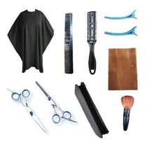 Comprar Tijera De Corte + Tijera De Pulir + Navaja + Peines Barbero