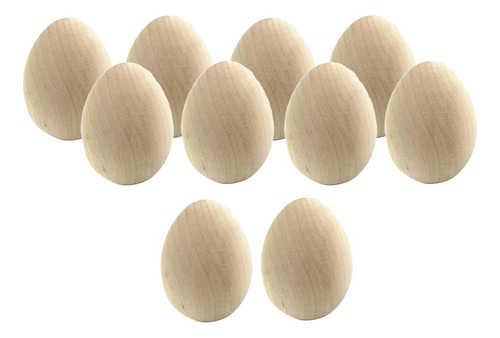 10 Piezas De Huevos De Madera Para Pascua, Manualidades,