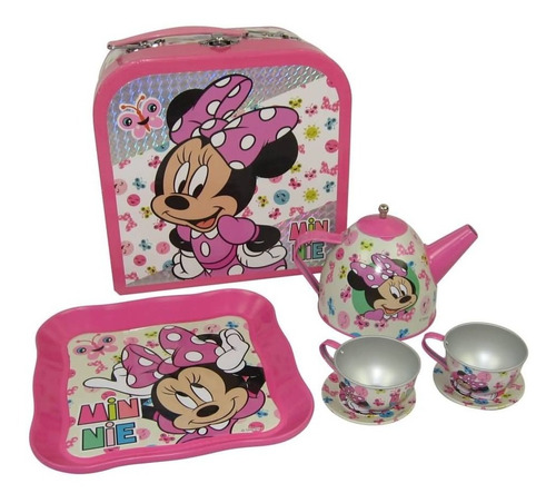 Minnie Set De Te Juego Valija X 7 Piezas Cresko Km394