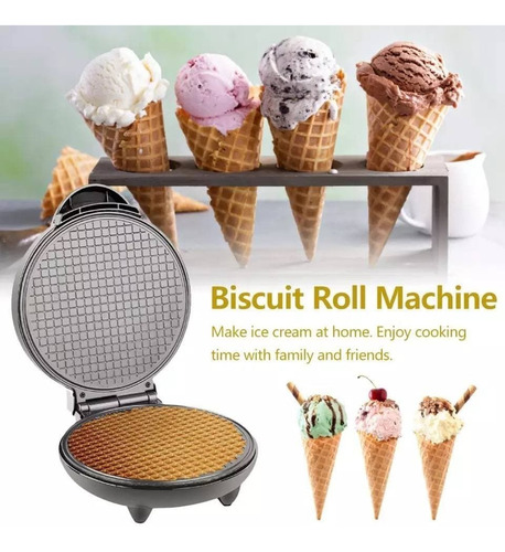 Imagen 4 de 4 de Máquina Para Hacer Waffles Conos De Helado Cuchufli Galleta