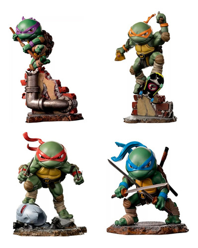 Combo 4 Figuras Tortugas Ninjas Tmnt Minico Iron Studios