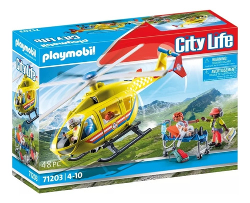 Playmobil Helicóptero Médico De Rescaté City Life 48pc.