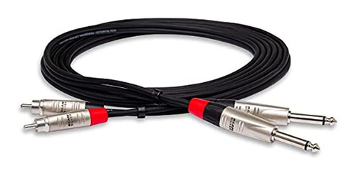 Hosa Hpr-020x2 Pro Cable Dual 1/4 Pulgadas Ts - Rca 20 Pies