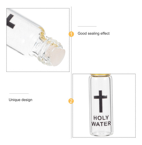 Abalorios De Agua Bendita Con Forma De Cruz De Cristal, Bote