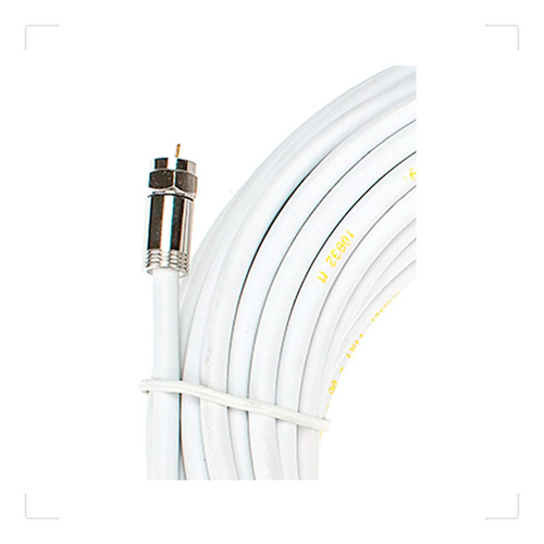 Cable Rg6 blanco Metro Rg06, antena de TV crimpada coaxial de 25 m