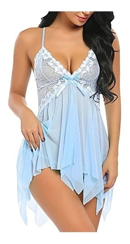 Baby Doll Lencería Para Mujer Talla X-l  Azul