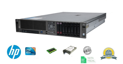 Servidor Hp Dl380 G5 Intel Xeon Quadcore E5410, 2 Hds Sas 600gb, 16 Gb Ram, 2 Portas De Rede Gigabit, Com Garantia (Recondicionado)