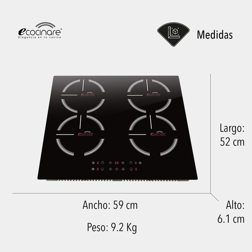 Imagen 4 de 6 de Parrilla eléctrica Ecocinare Cook-04 negra