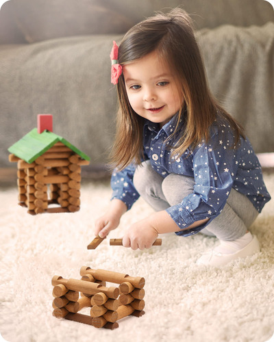 Juego De Cabañas De Madera Building House Toy Sainsmart Jr.,