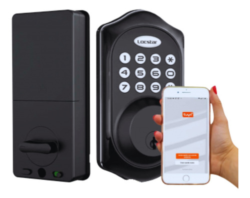 Cerradura Inteligente Digital Bluetooth Codigo Puerta Tuya Negro