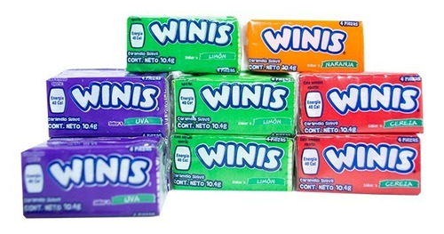 Winis Chicloso Minis Originales Caramelo Suave Dulce 32 Pz